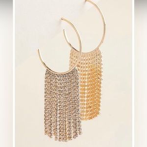 Torrid Rhinestone gold tone hoops